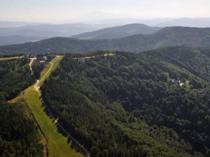 Jaworzyna Krynicka z lotu ptaka fot. krynica.pl