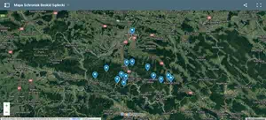 Interaktywna mapa schronisk w Beskidzie Sdeckim