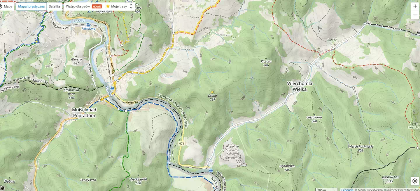 Drapa ( 717 m n.p.m.) C autorzy OpenStreetMap CC BY-SA