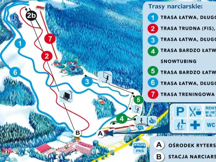 Mapa tras narciarskichRytro, Stacja Narciarska RyterSki, fot.  https://ryterski.pl/
