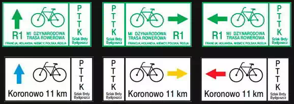 Znaki informacyjne szlaków rowerowych